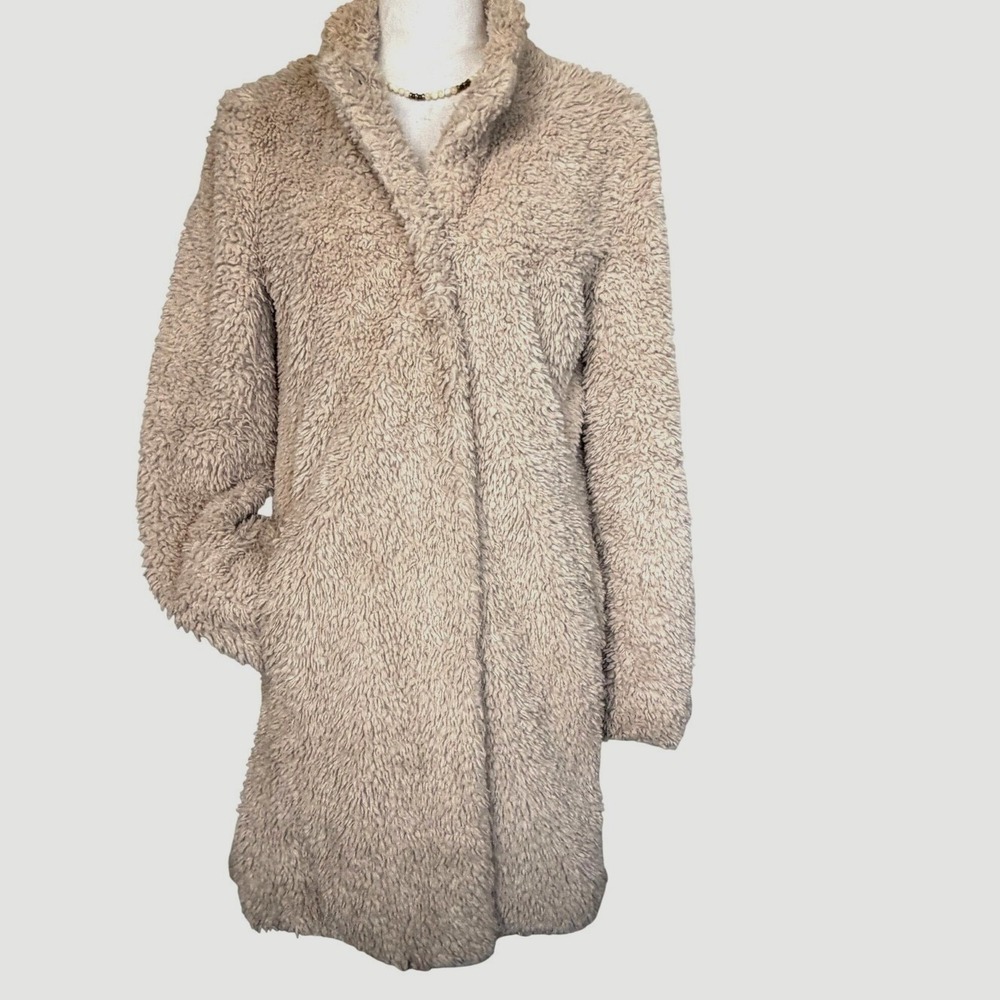 Marvin Richards New York Faux Fur Teddy Coat Plush Sherpa Beige M